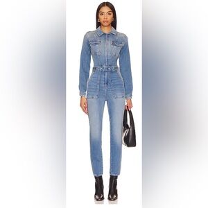 Good American Light Blue Jean Jumpsuit